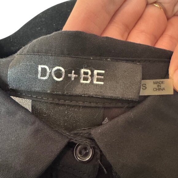 DO+BE black sheer paneled long sleeve button front dress size S - Picture 7 of 7